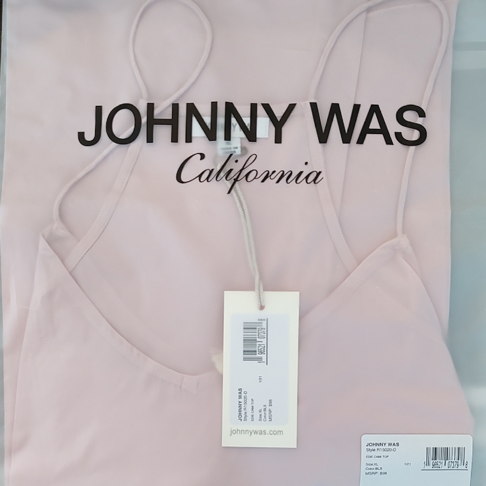 Johnny Was Blush Pink Silk Camisole